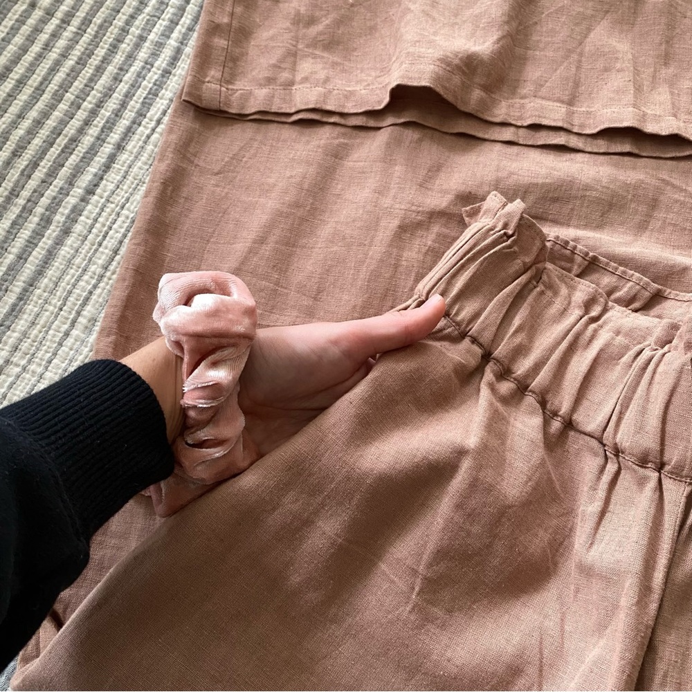 shore brand high waisted linen pant - Picture 4 of 8